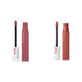 MAYBELLINE Super Stay Matte Ink Liquid Lipstick Makeup Long Lasting High Impact Color Up to 16H Wear Self-Starter Light Red and Ringleader Mauve Pink