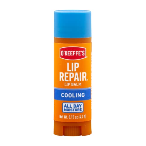 O'Keeffe's Cooling Relief Lip Repair Lip Balm for Dry, Cracked Lips, Stick, (Pack of 6)