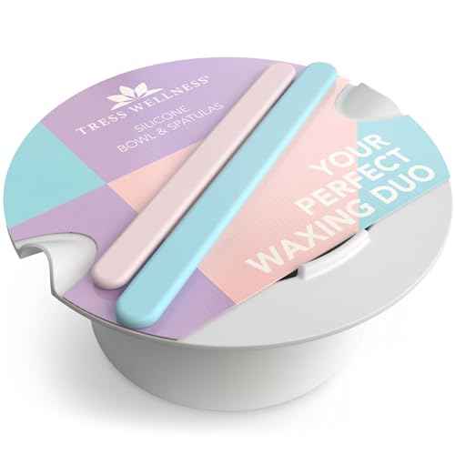 Tress Wellness Wax Warmer Silicone Liner - Easy to Clean Silicone Wax Warmer Bowls with 2x Silicone Spatulas Compatible with 16oz Electric Waxing Kit
