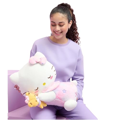Hello Kitty 18-Inch Sleeping Plush with Tiny Chum - Soft & Snuggly