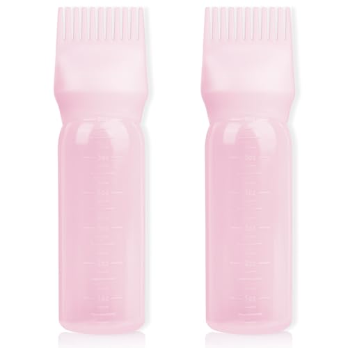 2-Pack Root Comb Applicator Bottle - 6 Oz Hair Oil Dispenser