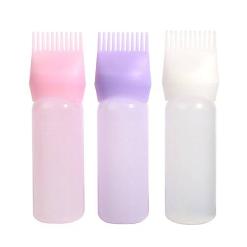 Ella & Sara 3-Piece Hair Dye Applicator Bottle Set with Comb Brush