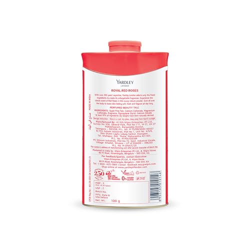 Yardley London Royal Red Roses Perfumed Talc 100g