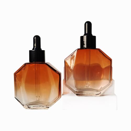 Amber Glass Dropper Bottles 50ml - Set of 6 Essential Oil Bottles