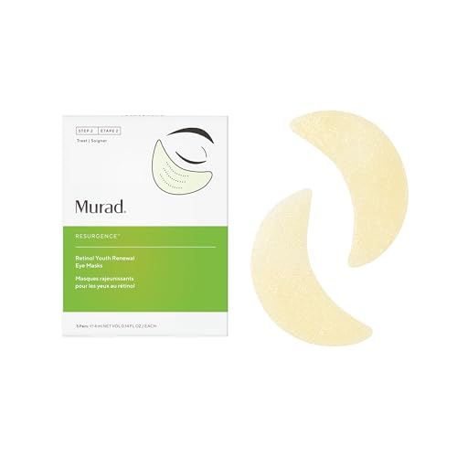 Murad Retinol Youth Renewal Eye Masks ? No-Slip Full Absorption Bio-Cellulose Under Eye Patches with Retinol, Blue Agave, & Passionfruit for Lines, Wrinkles, Puffiness