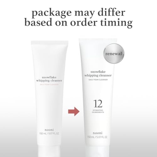 NOONI Face Cleansing - Snowflake Whipping Cleanser | Korean Glass Skin Care, Kbeauty, Facial Wash, Remove Impurities, Purifying, Vegan Whipped Cream, Moisturizing, Sensitive Skin, 5.07 FL Oz