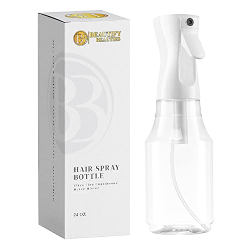 BeautifyBeauties 24 oz Continuous Spray Bottle for Hair & Plants - Clear