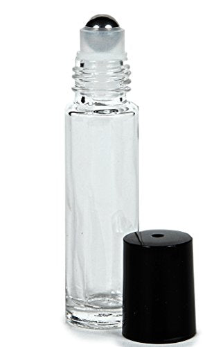 Vivaplex 10ml Glass Roller Bottles - 24 Pack with Stainless Steel Balls