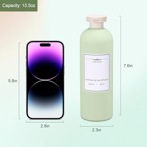 ASEVAT 13.5oz Travel Shampoo Bottles Set of 4 - Leak Proof
