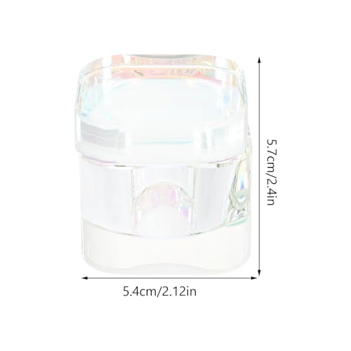 Beaupretty Nail Dappen Dish Crystal Glass Manicure Nail Cup Nail Liquid Cup with Lid for Acrylic Nails White