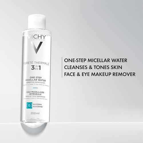 Vichy Puret? Thermale One Step Micellar Water Makeup Remover & Facial Toner, Micellar Cleansing Water & Vitamin B5, No Rinse Needed, Gentle Eye Makeup Remover & Hydrating Toner For Face