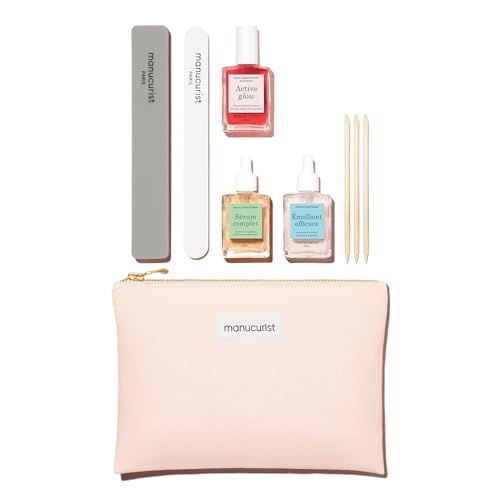 Nail Care Kit with Active Glow Serum, File, Buffer & Cuticle Tools
