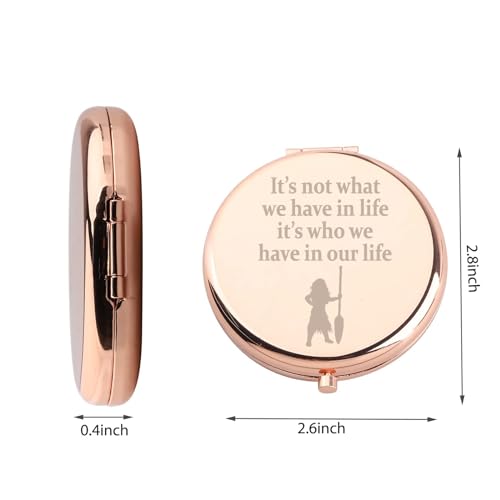 WUSUANED Movie Inspired Moana Princess Makeup Mirror It¡¯s Not What We Have in Life It¡¯s Who We Have in Our Life Jewelry Cartoon Lover Gift Moana Gift (Moana Princess Mirror)