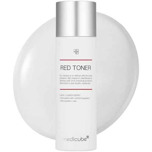 Medicube Red Toner 2.0 || Low-irritating Formula for Acne-Prone Skin | Soothing and Relieving | Formulated with BHA, Niacinamide & Adenosine | Non-comedogenic | Korean Skincare (3.38fl.oz.)