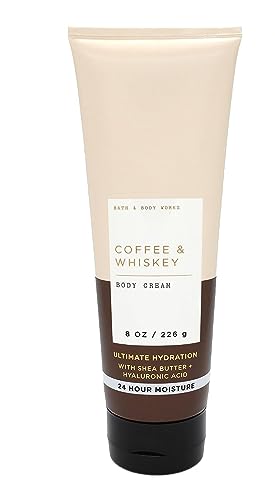 Bath and Body Works Coffee & Whiskey Hyaluronic Acid Body Cream For Men 8 Ounce (Coffee & Whiskey)