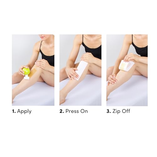 Parissa Organic Roll-On Sugar Wax | USDA Certified, 100% Natural, Gentle & Washable Formula for Sensitive Skin | At-Home Hair Removal Kit | 2 Applicator Heads, 20 Reusable Strips, 140ml (5 Fl Oz)