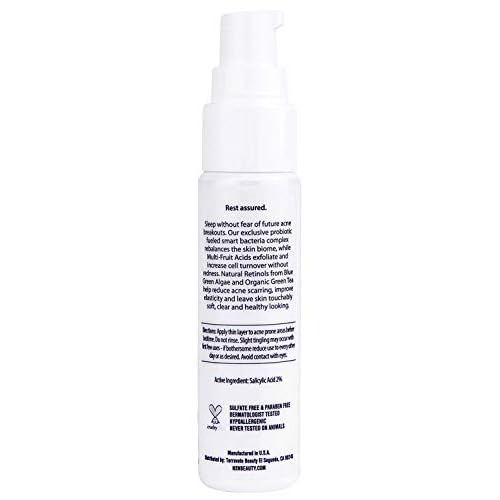 NxN Acne Edit Overnight Treatment Cream with Glycolic, Salicylic, Lactic Acids & Probiotics to Clear Breakouts & Calm Redness - for Men, Women, Teens