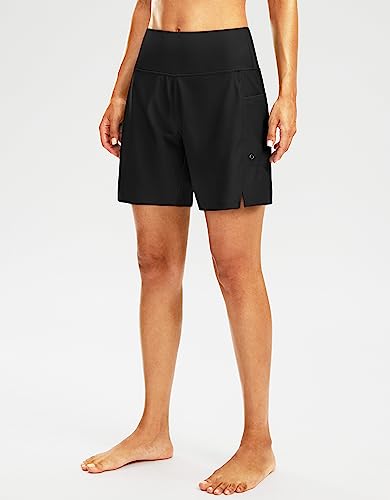 G Gradual Women's High Waisted 7" Swim Board Shorts - Quick Dry