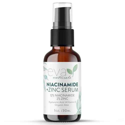 Eva Naturals Niacinamide Serum for Face with Zinc PCA & Botanical Hyaluronic Acid ? Pore Minimizer, Dark Spot & Redness Relief, Skin Tone & Texture Support ? Lightweight Cream Alternative (1 oz)