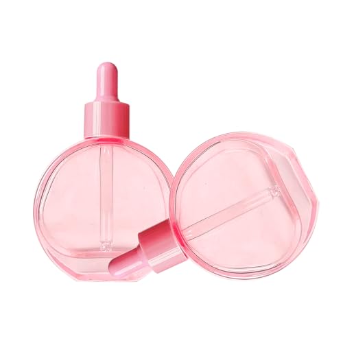 2 oz Pink Glass Dropper Bottles Set of 6 with Caps