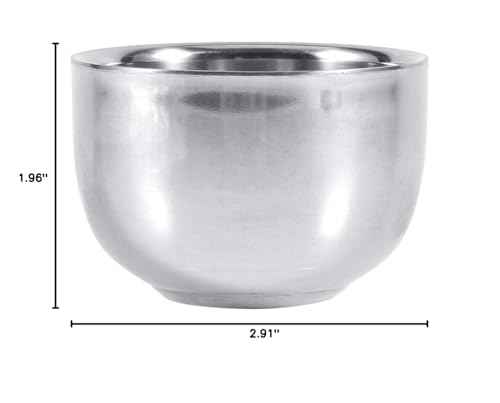 Agatige Shaving Bowl for Men, Double Layer Stainless Steel Shaving Lather Dish Soap Bowl Accessories for Barber Shops, Home, Business or Travel Use