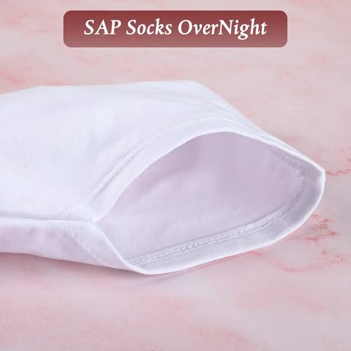 Geyoga 20 Pairs Moisturizing Socks Overnight for Dry Feet Spa Cotton Moisture Enhancing Cosmetic Socks for Women and Men, White