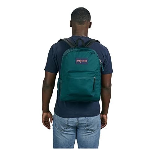 JanSport Cross Town Backpack 17" x 12.5" x 6" - Simple Bag for Everyone with 1 Main Compartment, Front Utility Pocket - Premium Class Accessories - Deep Juniper