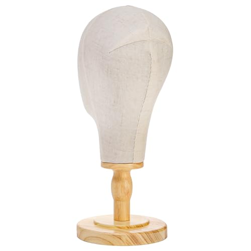 21 Inch Mannequin Head for Wig and Hat Display with Detachable Wooden Base