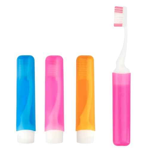 Travel Toothbrush, 3PCS Travel Toothbrush Set, Mini Toothbrush Soft Portable Toothbrushes Travels with Tooth Brush Cover Small Folding Toothbrushes Individually Wrapped for Camping Home