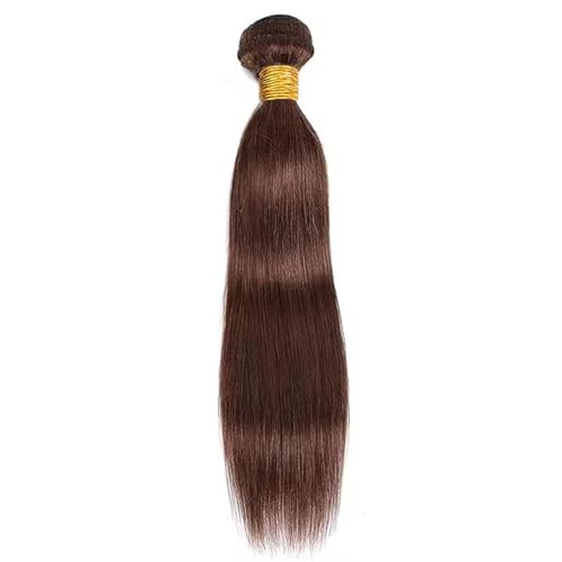 #4 Brown Straight Human Hair Bundles - 34 Inch, 50g