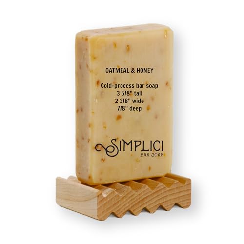 Simplici Oatmeal & Honey Natural Soap (exfoliating + for sensitive skin) 6 Bar Value Bag. Palm Free.
