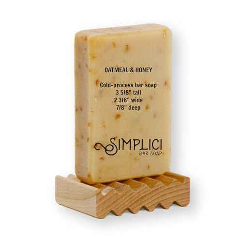 Simplici Oatmeal & Honey Natural Soap (exfoliating + for sensitive skin) 6 Bar Value Bag. Palm Free.