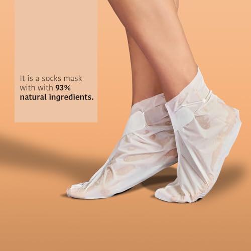 IROHA NATURE Repairing Foot Mask Socks with Peach & Shea Butter | 15 Pairs | Deep Hydration & Instant Repair | For Dry & Cracked Feet | Natural & 100% Vegan | Proven Results