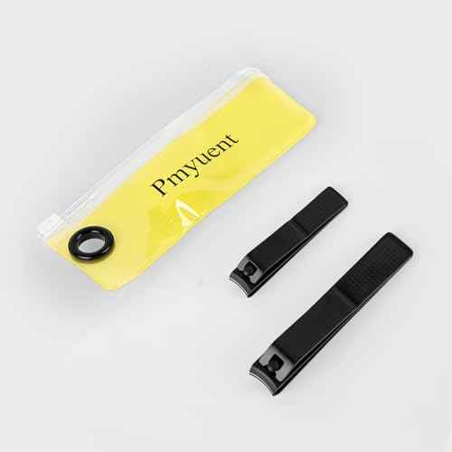 Black Nail Clippers Set: Fingernail & Toenail Clippers for Men, Women & Seniors Ergonomic Comfort