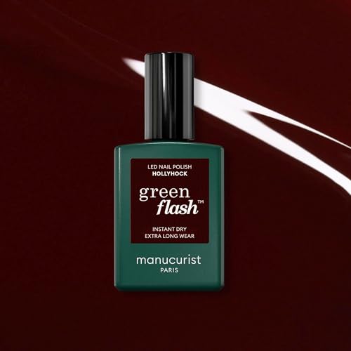 Manucurist • Green Flash LED Gel Nail Polish • Vegan • 12-Free, Plant-Based (55%) Gel Polish • Made in France • 0.5 fl oz (HOLLYHOCK)