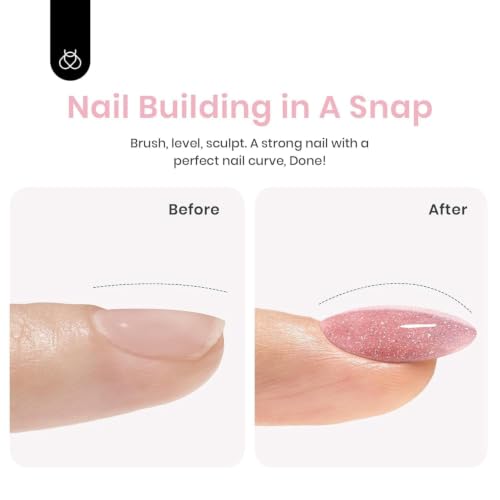 Beetles Builder Gel for Nails - Nude Brown, 15ml, Easy Self-Leveling Extension Gel