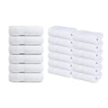 Infinitee Xclusives Premium White Hand Towels 6 Pack, 16x28 Inches, Hotel and Spa Quality + Washcloths Set ? Pack of 12, 13x13 Inches 100% Cotton Wash Cloths for Your Body and Face Towels
