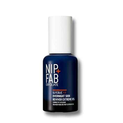Nip+Fab Glycolic Fix Overnight Skin Reviver Extreme 8%, 1.52 fl oz, Face Skin Exfoliant with Lactic Acid and Special Formula to Soften, Hydrate and Regenerate