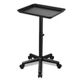 Salon Rolling Tray on Wheels with Adjustable Height - Black