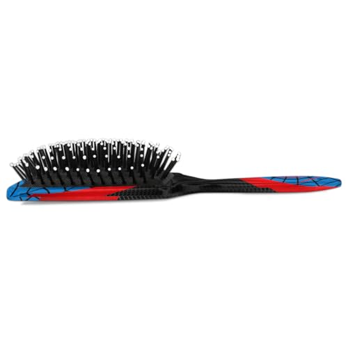 Kids Hair Brush for Boys Girls Toddler - Blue Red Spider Web Detangler Hairbrush for Wet Dry Thin Long Curly Hair Pain-Free Comb Glide Through Tangles with Ease and Massage Scalp