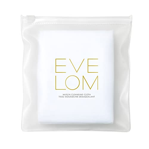 Eve Lom Muslin Cloth - Facial Cleansing Cloth for Gentle Skin Exfoliation - 100% Cotton Machine Washable - Suitable for All Skin Types, Set of 3