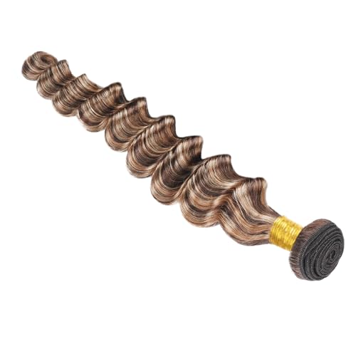 P4613 Deep Wave Human Hair Bundle 32" Ombre Brown Blonde