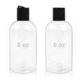 2-Pack 8oz Clear Squeeze Bottles with Black Caps