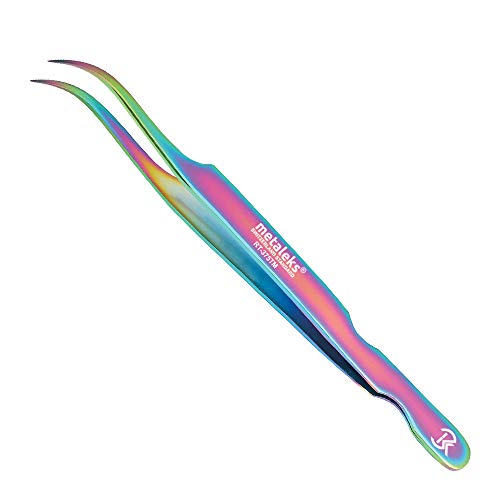 3 Pcs Russian Volume Japanese Stainless Steel Tweezers for Eyelash Extension (Multi Titanium Coated.)