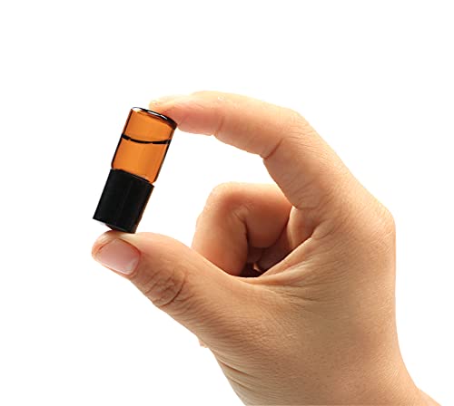 Furnido 25 Pack 2ml Amber Glass Roll-On Bottles for Essential Oils