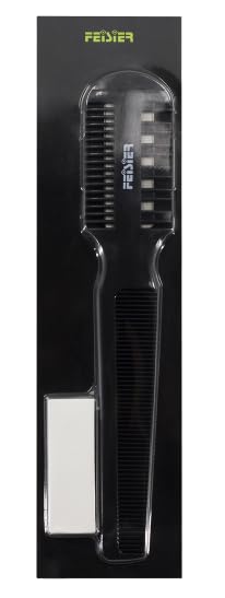 FEISIER Medium Hair Cutting Comb with Double Edge Razor & 5 Spare Blades - Safe Styling Tool