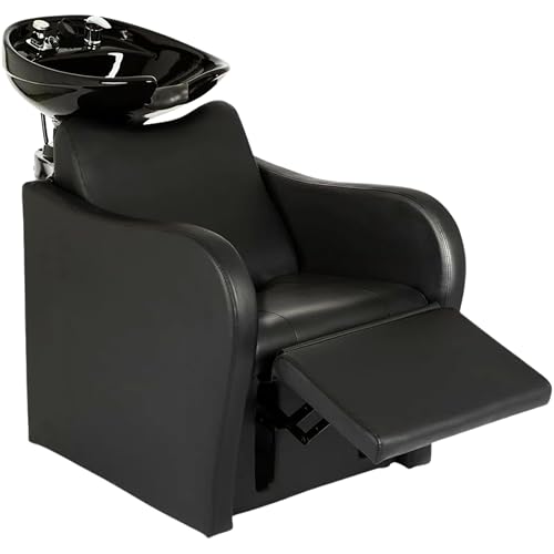 Buy-Rite Backwash Chair with Tilting Porcelain Bowl - Black