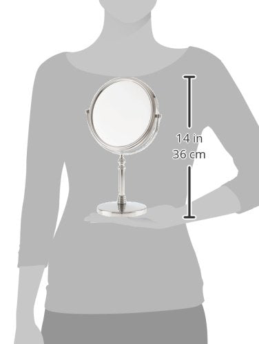 Danielle Creations 8-Inch Countertop Vanity Makeup Mirror, 1x and 10x Magnification, Silver