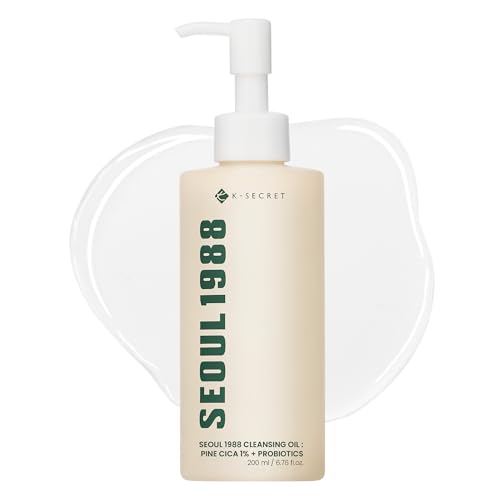 K-SECRET SEOUL 1988 Cica Cleansing Oil ? Deep Pore Cleansing & Gentle Exfoliation | Daily Oil Cleanser for Sensitive Skin | Korean Skincare, 200ml / 6.76 fl oz