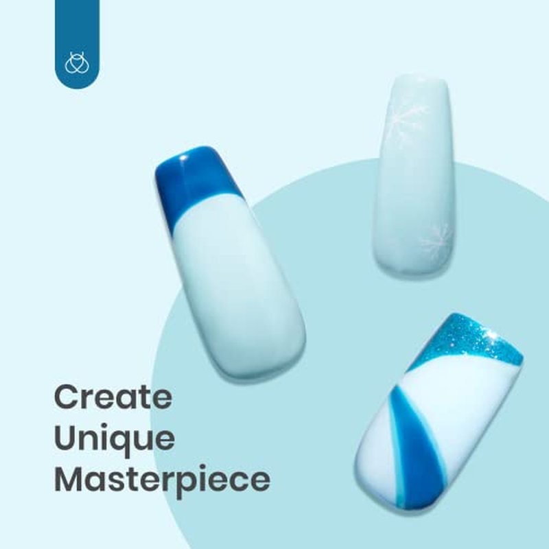Beetles Gel Polish Kit - Navy Blue & Teal Glitter 6-Pack